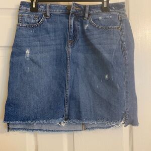 LOFT Asymmetrical Denim Blue Skirt